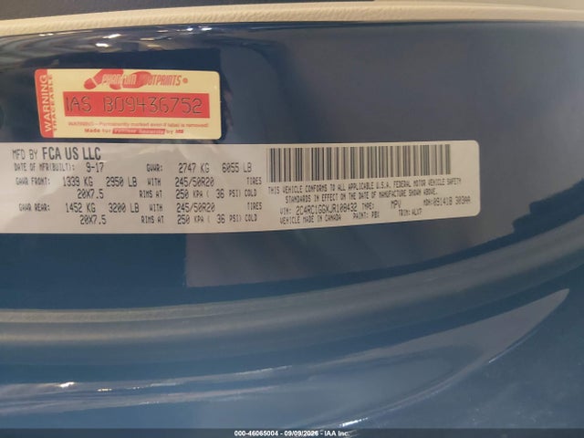 Продажа на аукционе авто 2018 Chrysler Pacifica Limited, vin: 2C4RC1GGXJR108432, номер лота: 46065004