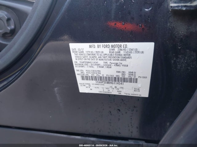 Ford TAURUS SEL 2017 1FAHP2E88HG114541 Image 18