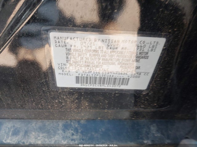 Aukcja sprzedaży 2021 Nissan Kicks Sv Xtronic Cvt, vin: 3N1CP5CV8ML543072, numer aukcji: 46065191