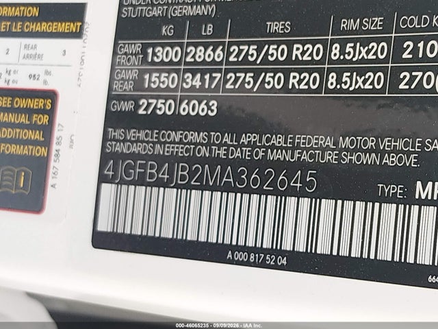 Продажа на аукционе авто 2021 Mercedes-benz Gle 350, vin: 4JGFB4JB2MA362645, номер лота: 46065235