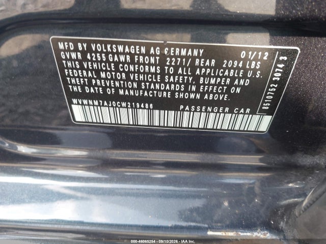 Продажа на аукционе авто 2012 Volkswagen Golf Tdi 4-door, vin: WVWNM7AJ0CW219486, номер лота: 46065254