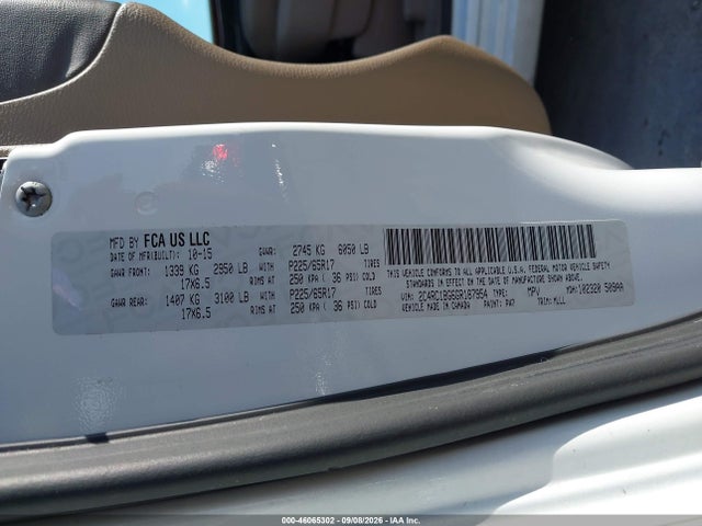46065302 :رقم المزاد ، 2C4RC1BG6GR187954 vin ، 2016 Chrysler Town & Country Touring مزاد بيع