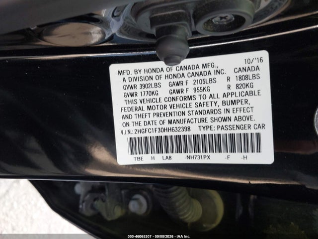 2HGFC1F30HH632398 Honda Civic Ex-t