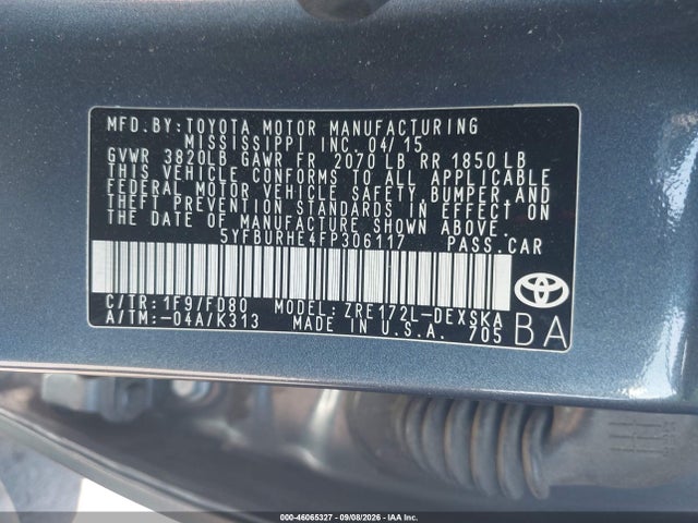 Toyota Corolla S Plus 2015 5YFBURHE4FP306117 Image 9