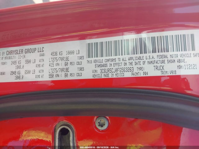 Aukcja sprzedaży 2015 Ram 2500 Tradesman, vin: 3C6UR5CJ0FG563263, numer aukcji: 46065516