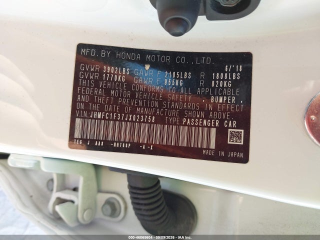 Aukcja sprzedaży 2018 Honda Civic Ex-t, vin: JHMFC1F37JX023758, numer aukcji: 46065604