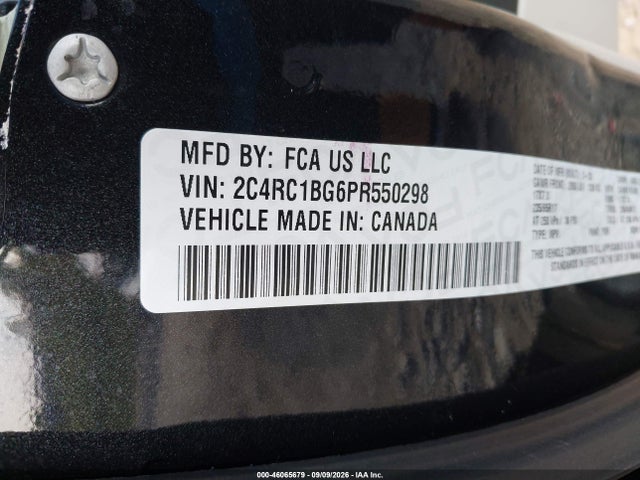 2023 Chrysler Pacifica Touring L მანქანა იყიდება აუქციონზე, vin: 2C4RC1BG6PR550298, აუქციონის ნომერი: 46065679