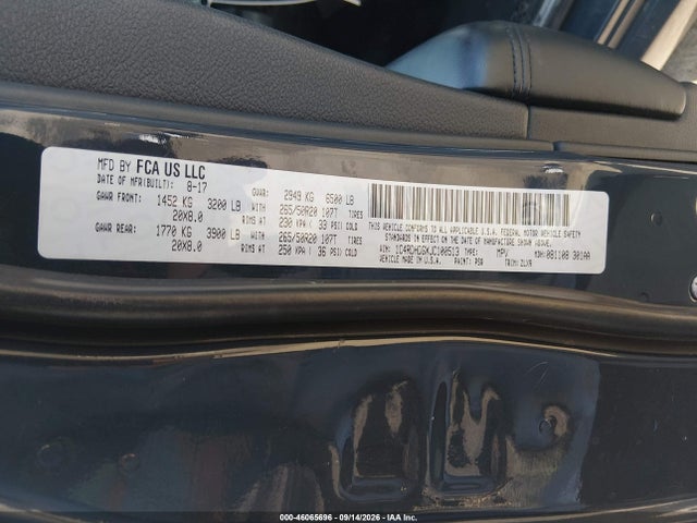 Aukcja sprzedaży 2018 Dodge Durango Gt Rwd, vin: 1C4RDHDGXJC100513, numer aukcji: 46065696