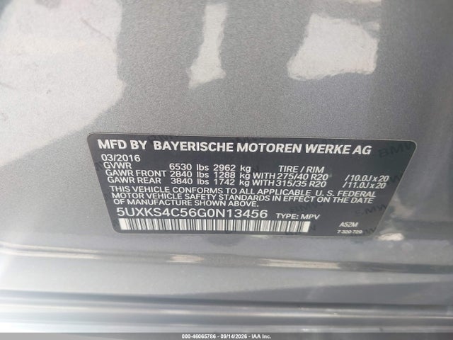 BMW X5 Xdrive35d 2016 5UXKS4C56G0N13456 Image 9
