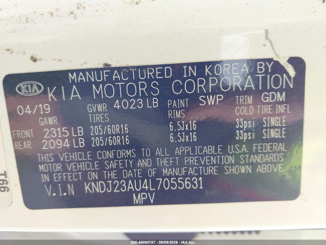 Продажа на аукционе авто 2020 Kia Soul S, vin: KNDJ23AU4L7055631, номер лота: 46065787