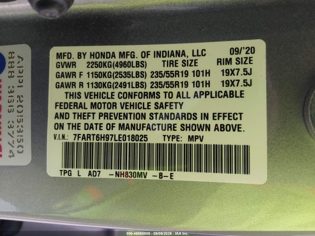 7FART6H97LE018025 Honda Cr-v Hybrid Touring