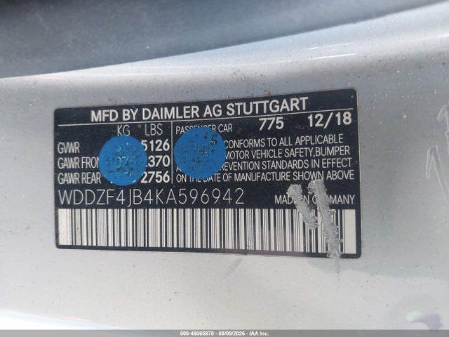 Aukcja sprzedaży 2019 Mercedes-benz E 300, vin: WDDZF4JB4KA596942, numer aukcji: 46065870