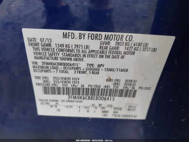 Aukcja sprzedaży 2014 Ford Flex Sel, vin: 2FMHK6C88EBD06415, numer aukcji: 46065869