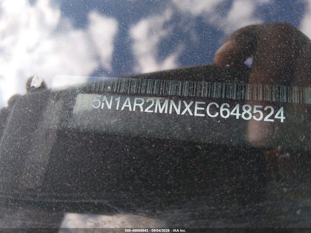 2014 Nissan Pathfinder Sl მანქანა იყიდება აუქციონზე, vin: 5N1AR2MNXEC648524, აუქციონის ნომერი: 46065943