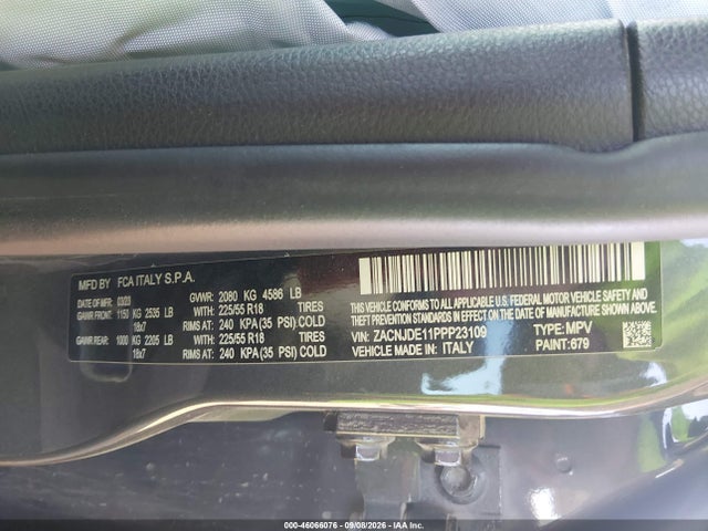 Продажа на аукционе авто 2023 Jeep Renegade Altitude 4x4, vin: ZACNJDE11PPP23109, номер лота: 46066076