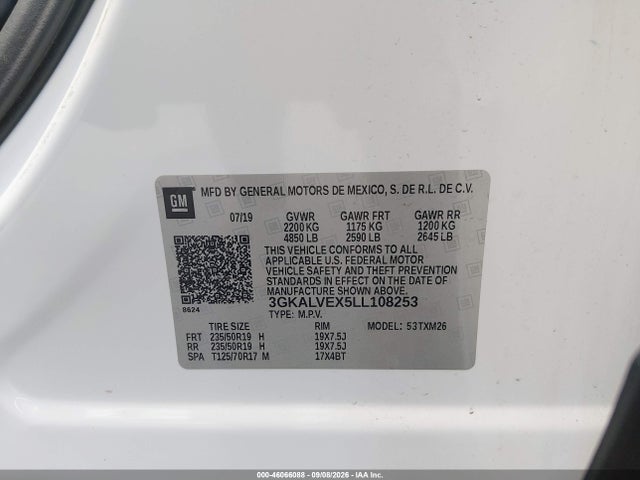 46066088 :رقم المزاد ، 3GKALVEX5LL108253 vin ، 2020 Gmc Terrain Awd Slt مزاد بيع