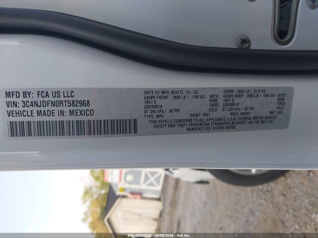 Продажа на аукционе авто 2024 Jeep Compass Latitude Lux Fwd, vin: 3C4NJDFN0RT582968, номер лота: 46066246