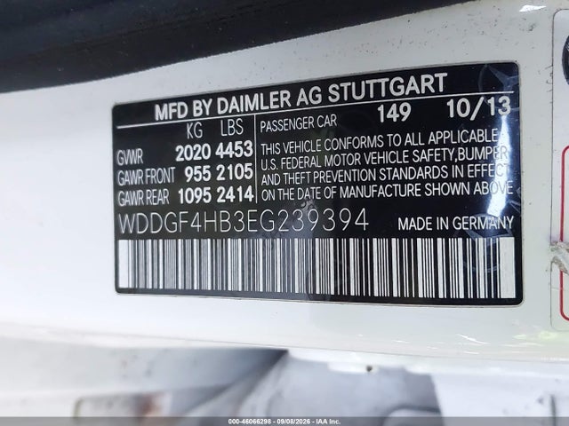 Aukcja sprzedaży 2014 Mercedes-benz C 250 Sport, vin: WDDGF4HB3EG239394, numer aukcji: 46066298