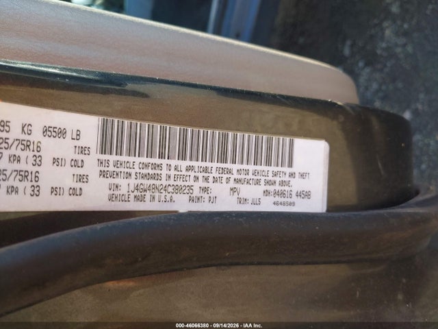 Auction sale of the 2004 Jeep Grand Cherokee Laredo, vin: 1J4GW48N24C380235, lot number: 46066380