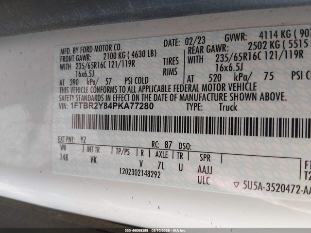 Ford Transit-250 2023 1FTBR2Y84PKA77280 Image 9