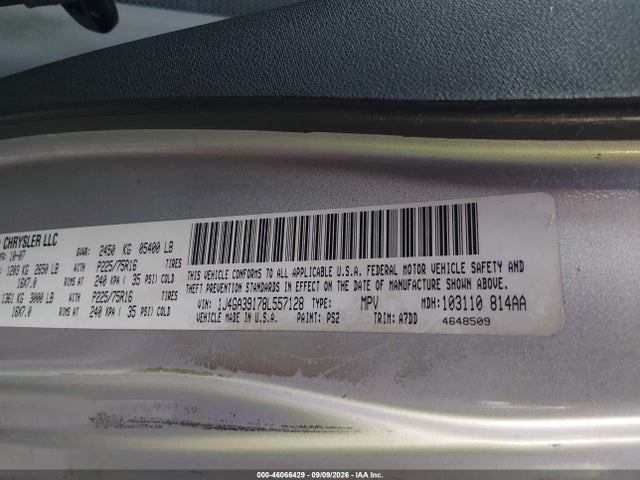 2008 Jeep Wrangler მანქანა იყიდება აუქციონზე, vin: 1J4GA39178L557128, აუქციონის ნომერი: 46066429