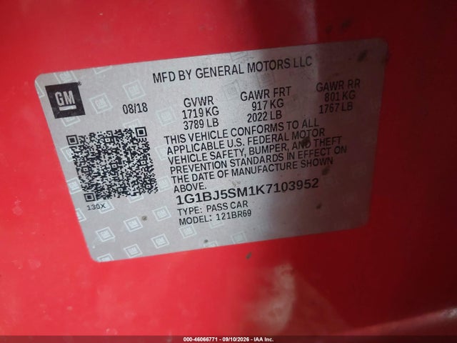 1G1BJ5SM1K7103952 Chevrolet Cruze Diesel