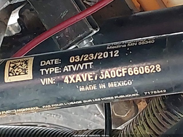 Продажа на аукционе авто 2012 Polaris Ranger Rzr 800s, vin: 4XAVE76A0CF660628, номер лота: 46066816