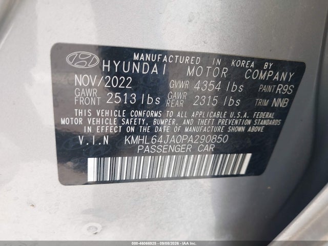 KMHL64JA0PA290850 Hyundai SONATA SEL