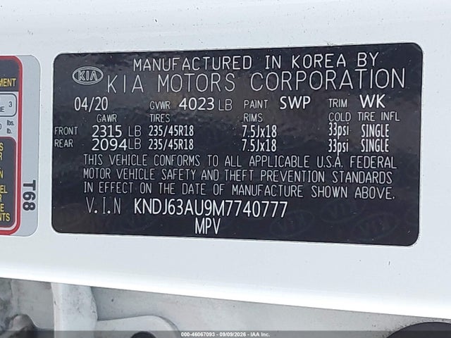 Aukcja sprzedaży 2021 Kia Soul Gt-line, vin: KNDJ63AU9M7740777, numer aukcji: 46067093