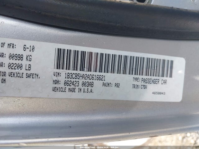 46067094 :رقم المزاد ، 1B3CB5HA2AD616621 vin ، 2010 Dodge Caliber Heat مزاد بيع