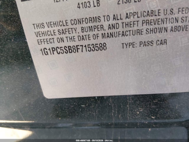 Продаж на аукціоні авто 2015 Chevrolet Cruze 1lt Auto, vin: 1G1PC5SB8F7153588, номер лоту: 46067169