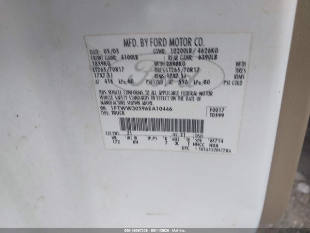 Продажа на аукционе авто 2006 Ford F-350 With Service Bed, vin: 1FTWW30596EA10446, номер лота: 46067206