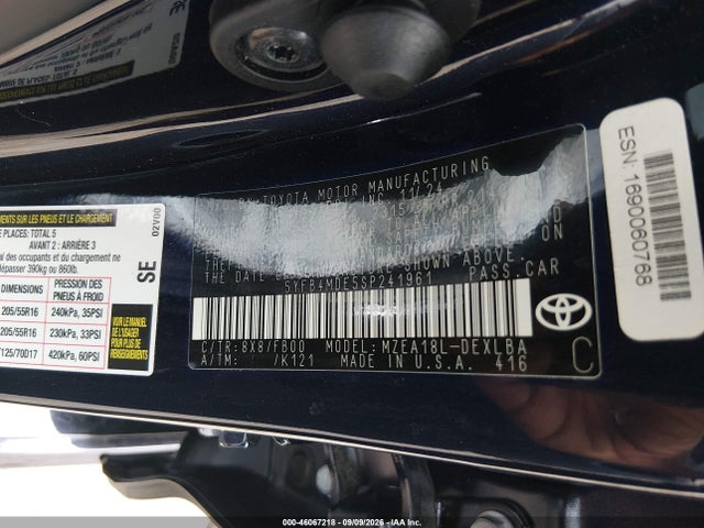 5YFB4MDE5SP241961 Toyota COROLLA LE