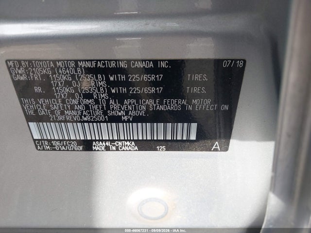Toyota Rav4 Xle 2018 2T3RFREV0JW825001 Image 9