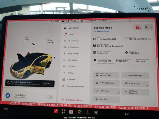 Aukcja sprzedaży 2021 Tesla Model 3 Long Range Dual Motor All-wheel Drive, vin: 5YJ3E1EB1MF998052, numer aukcji: 46067237