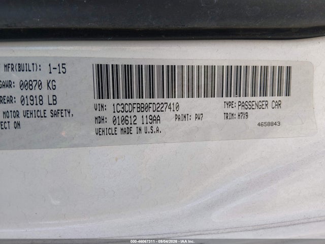 Dodge DART SXT 2015 1C3CDFBB0FD227410 Image 9