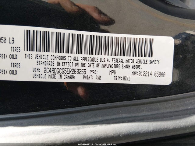 Продаж на аукціоні авто 2014 Dodge Grand Caravan Sxt, vin: 2C4RDGCG5ER263255, номер лоту: 46067326