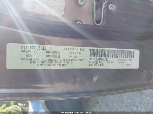 46067454 :رقم المزاد ، 2C3CDXHG7GH291781 vin ، 2016 Dodge Charger Sxt مزاد بيع