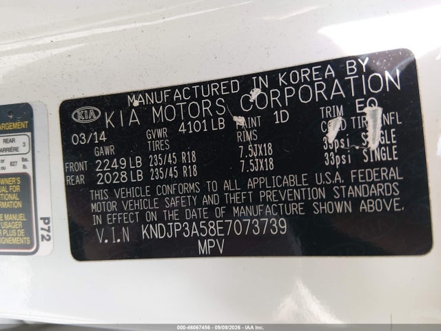 Aukcja sprzedaży 2014 Kia Soul +, vin: KNDJP3A58E7073739, numer aukcji: 46067456