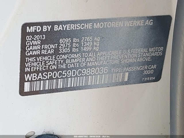46067593 :رقم المزاد ، WBASP0C59DC988036 vin ، 2013 Bmw 550i Gran Turismo Xdrive مزاد بيع