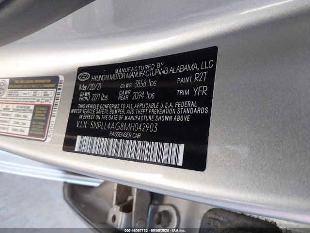 Продажа на аукционе авто 2021 Hyundai Elantra Se, vin: 5NPLL4AG8MH042903, номер лота: 46067752