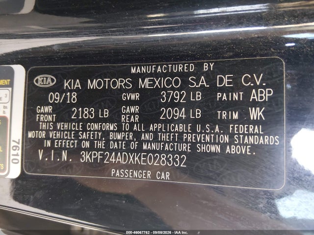 KIA Forte Lxs 2019 3KPF24ADXKE028332 Image 9