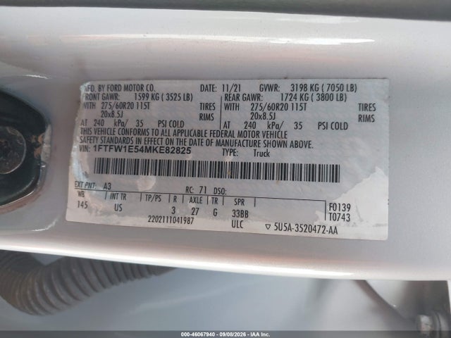 Ford F-150 Xlt 2021 1FTFW1E54MKE82825 Image 9