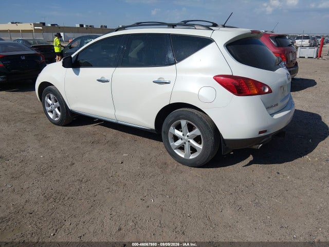 2009 Nissan Murano Sl მანქანა იყიდება აუქციონზე, vin: JN8AZ18UX9W018818, აუქციონის ნომერი: 46067980