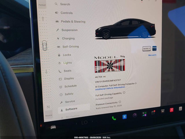 Aukcja sprzedaży 2021 Tesla Model S Plaid Tri Motor All-wheel Drive, vin: 5YJSA1E63MF431707, numer aukcji: 46067985