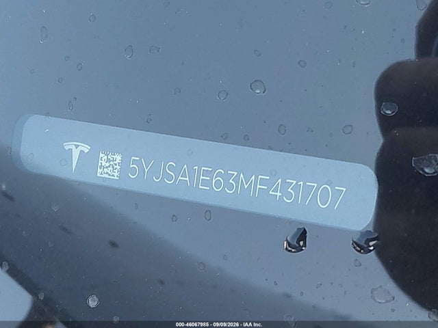Aukcja sprzedaży 2021 Tesla Model S Plaid Tri Motor All-wheel Drive, vin: 5YJSA1E63MF431707, numer aukcji: 46067985