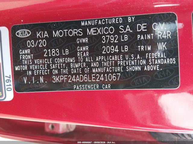 KIA Forte Lxs 2020 3KPF24AD6LE241067 Image 9