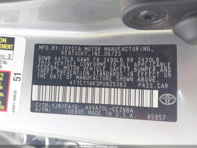 Toyota CAMRY LE 2023 4T1C11AK3PU825383 Image 9