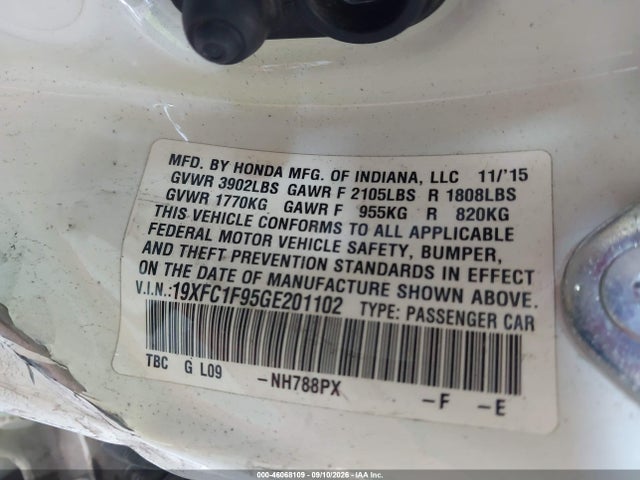 19XFC1F95GE201102 Honda Civic Touring
