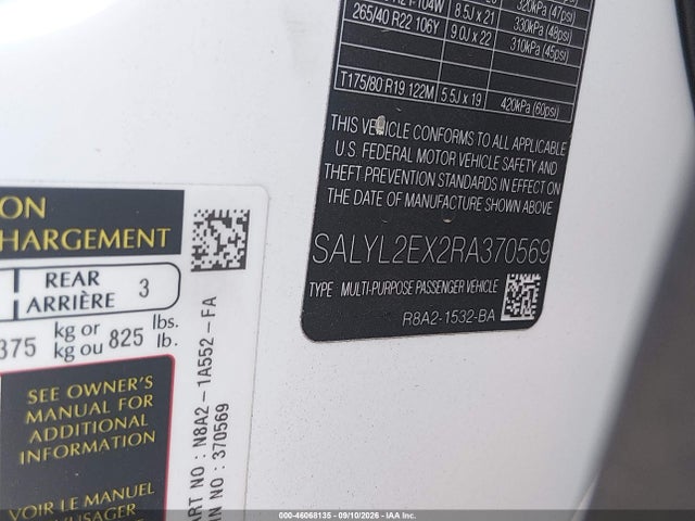 SALYL2EX2RA370569 Land Rover Range Rover Velar P250 Dynamic Se